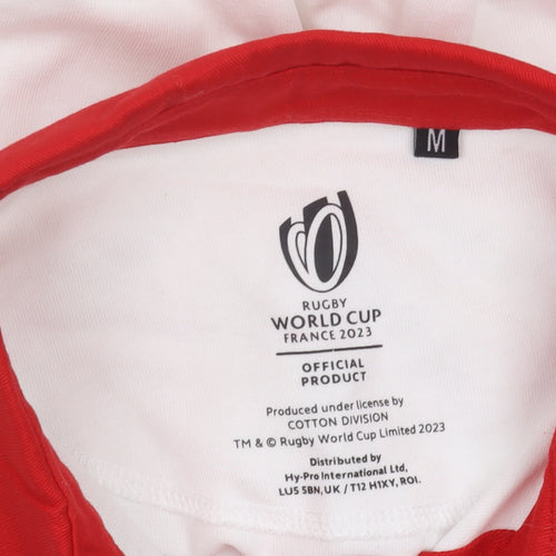 Cotton Division Men's White Medium Rugby Sweatshirt