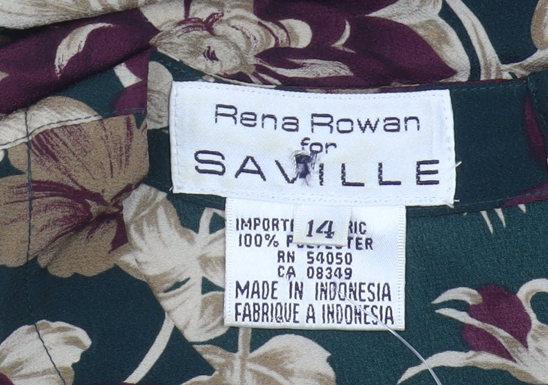 Rena Rowan Women's Multicoloured Floral Blouse Size 14