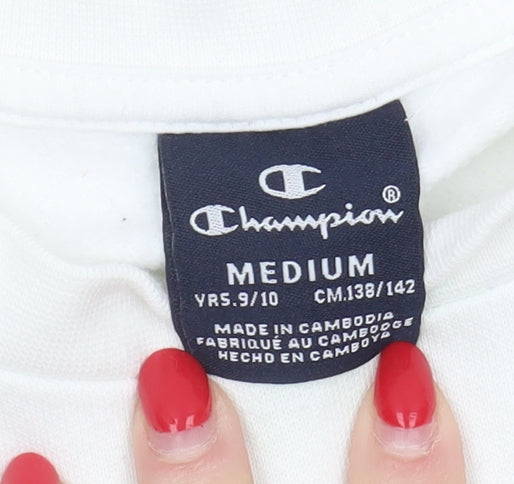 Champion Kids' White Graphic Sweatshirt - 9-10 Years