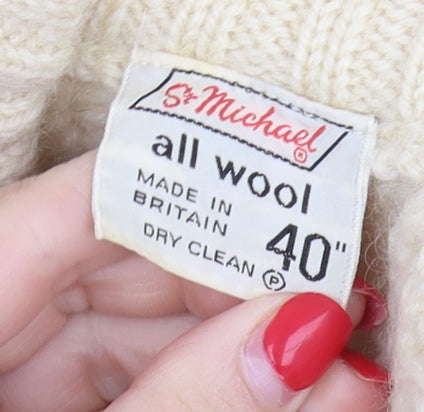 St Michael Women's Ivory Pullover Wool Jumper, Size 12
