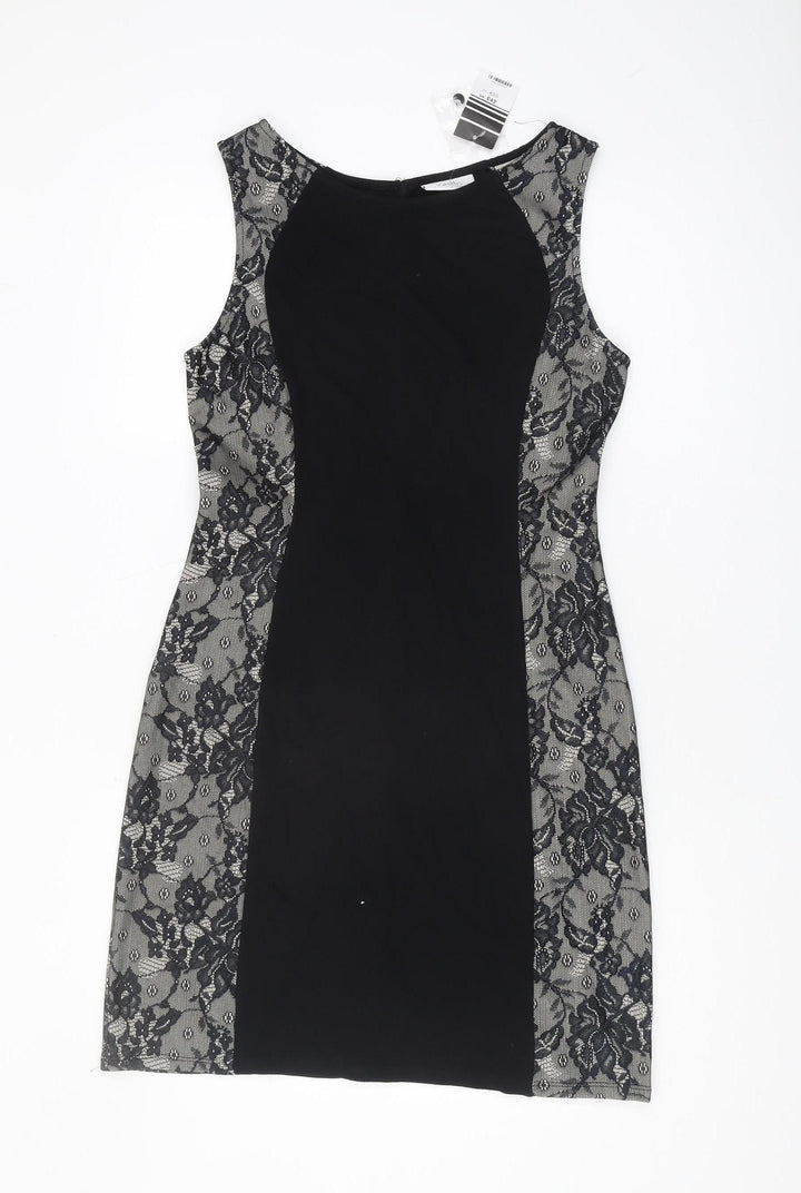 Wallis Petite Black Bodycon Dress, Size 12, Women