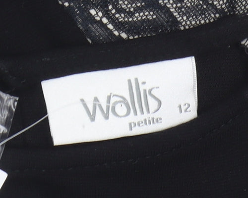 Wallis Petite Black Bodycon Dress, Size 12, Women