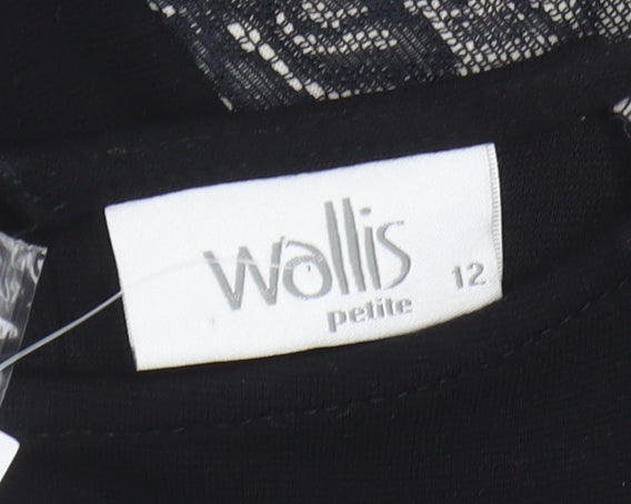 Wallis Petite Black Bodycon Dress, Size 12, Women