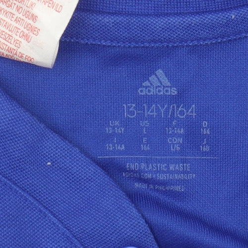 Adidas Boys Blue T-Shirt, 13-14 Years, Sports Logo