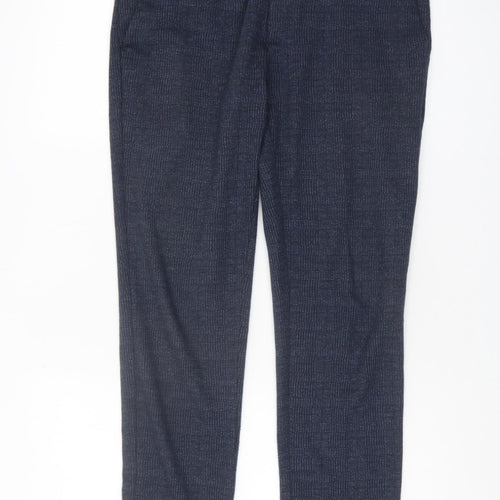 River Island Men's Blue Check Trousers, Size 30