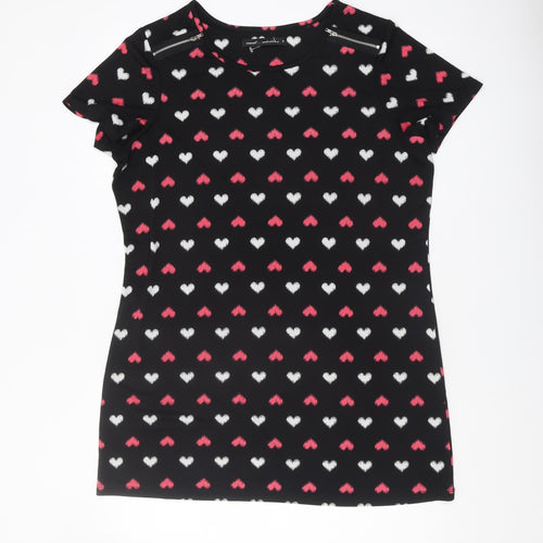 Next Women's Black Heart Print T-Shirt Size 18