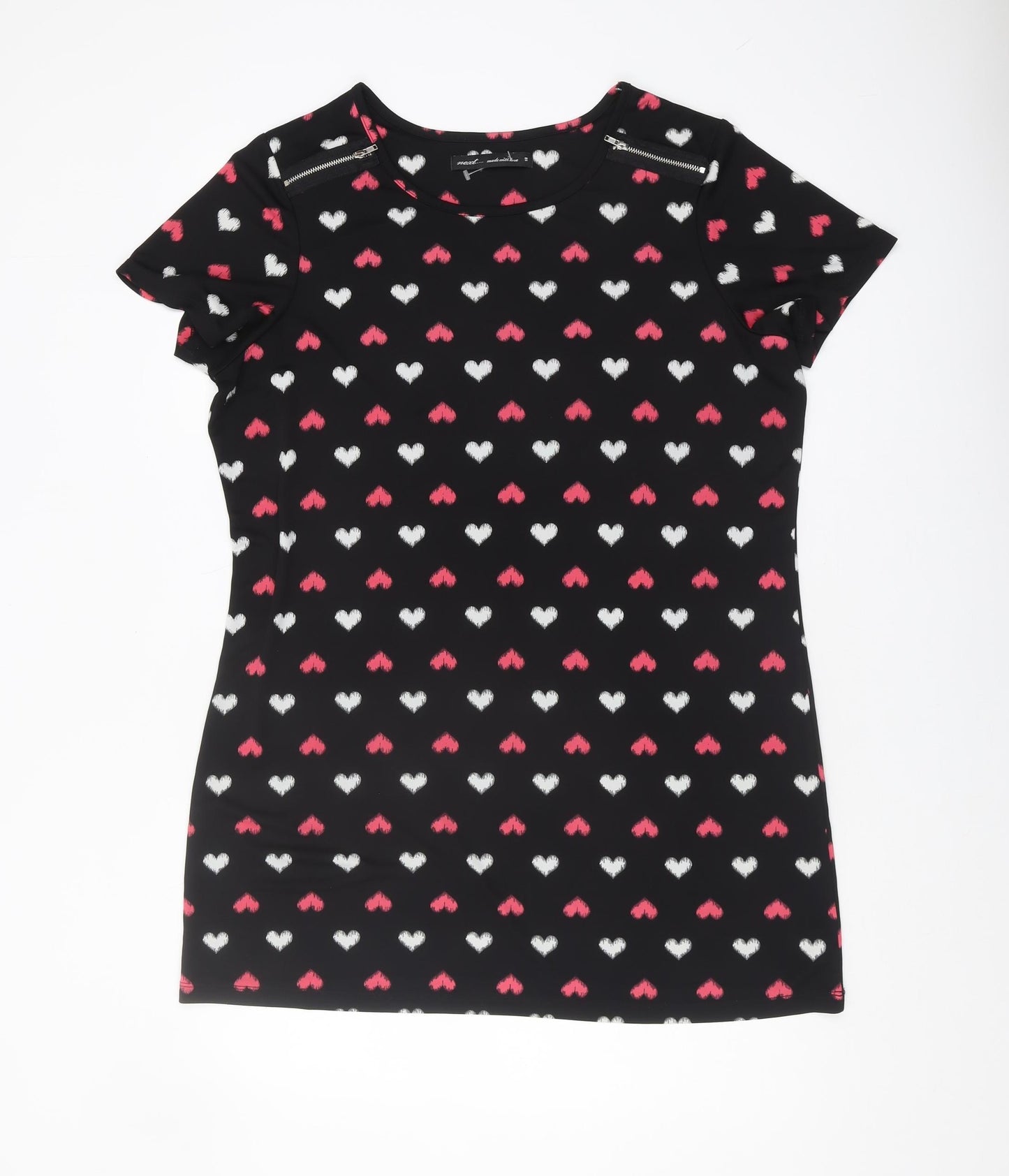 Next Women's Black Heart Print T-Shirt Size 18