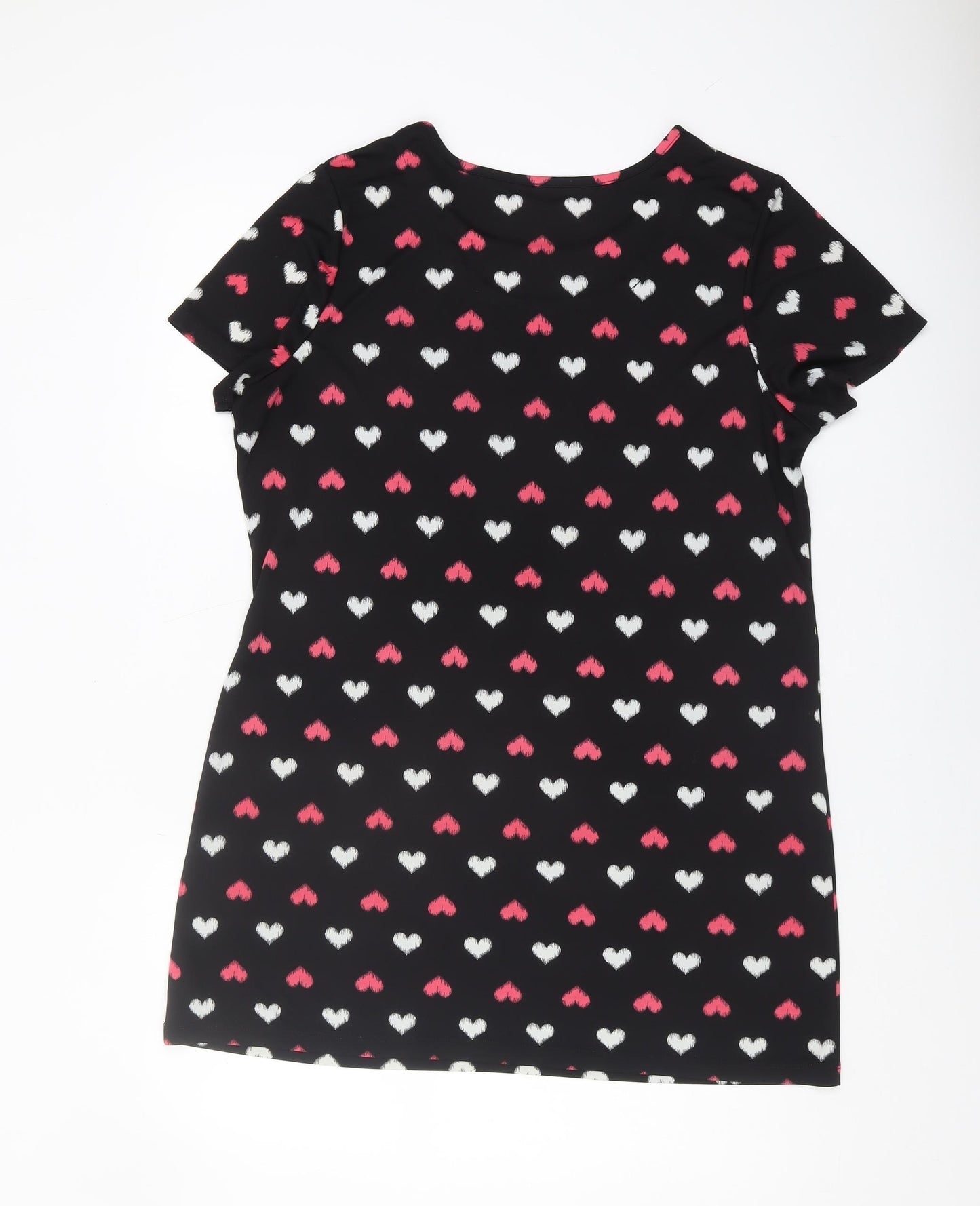 Next Women's Black Heart Print T-Shirt Size 18