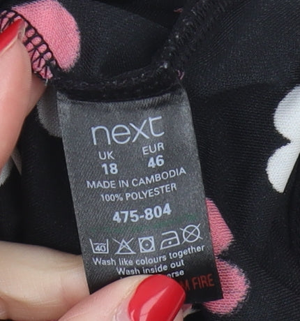 Next Women's Black Heart Print T-Shirt Size 18