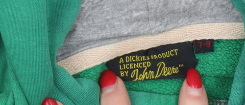 Dickies Boys Green John Deere Pullover Hoodie 7-8 Years