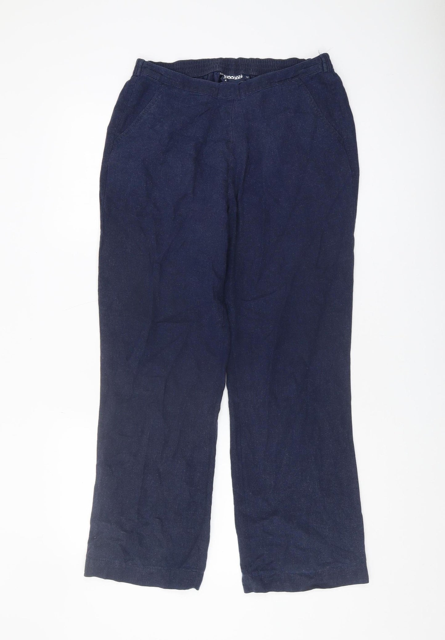 Isle Women Blue Straight Trousers Size 12
