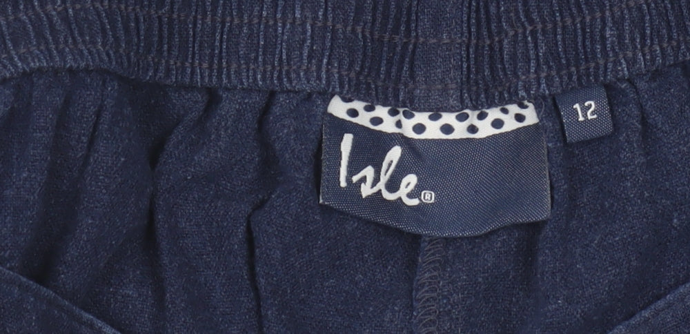 Isle Women Blue Straight Trousers Size 12