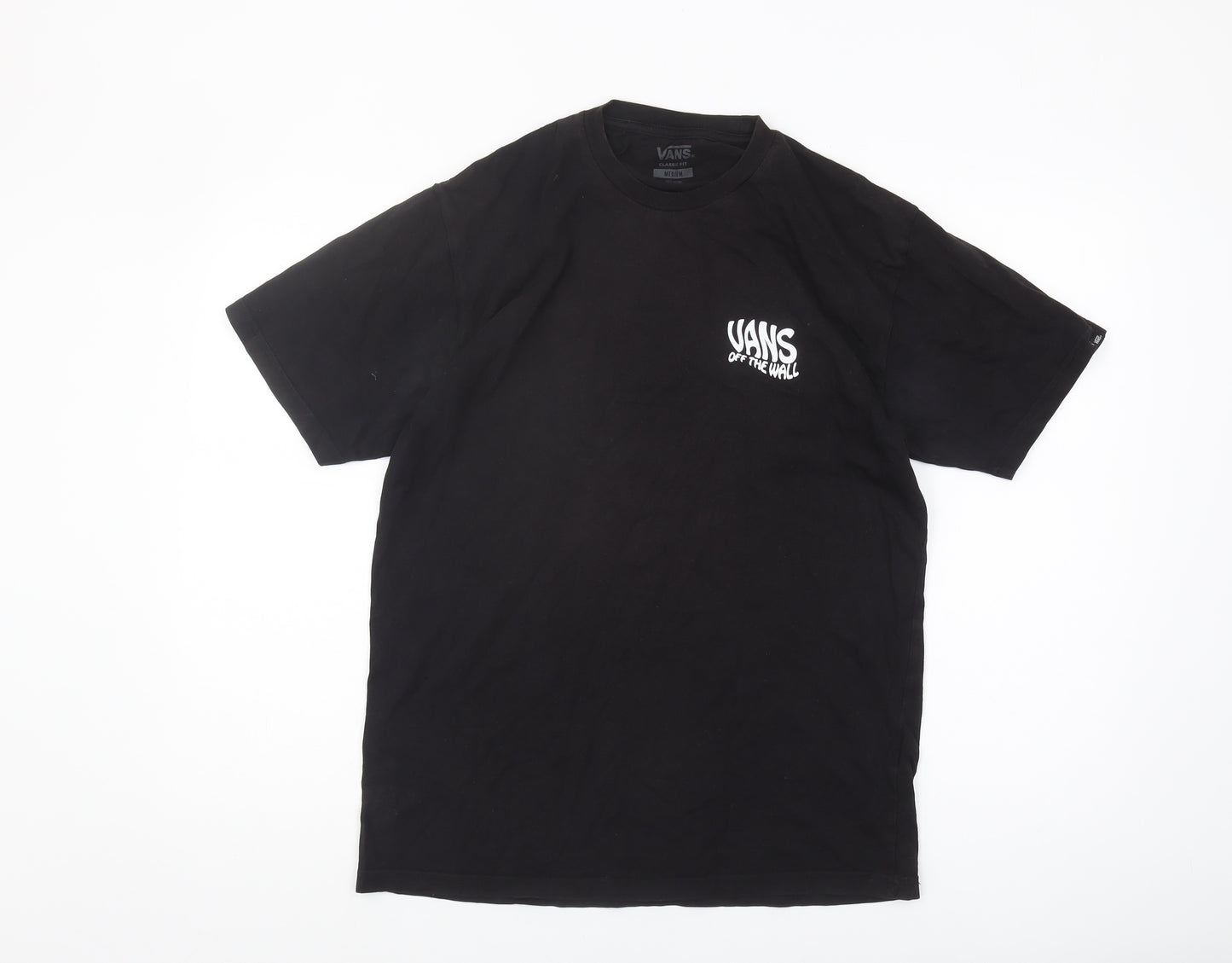 Vans Men's Black Skull Graphic T-Shirt, Medium