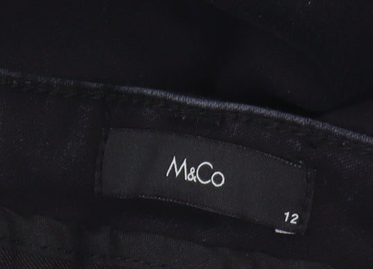 M&Co Women's Black Jeans Size 12, Classic Dark Denim