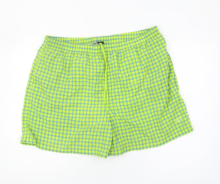Hi-Tec Men's Green Check Swim Shorts XL Quick Dry