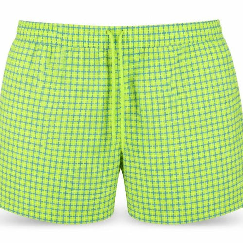 Hi-Tec Men's Green Check Swim Shorts XL Quick Dry