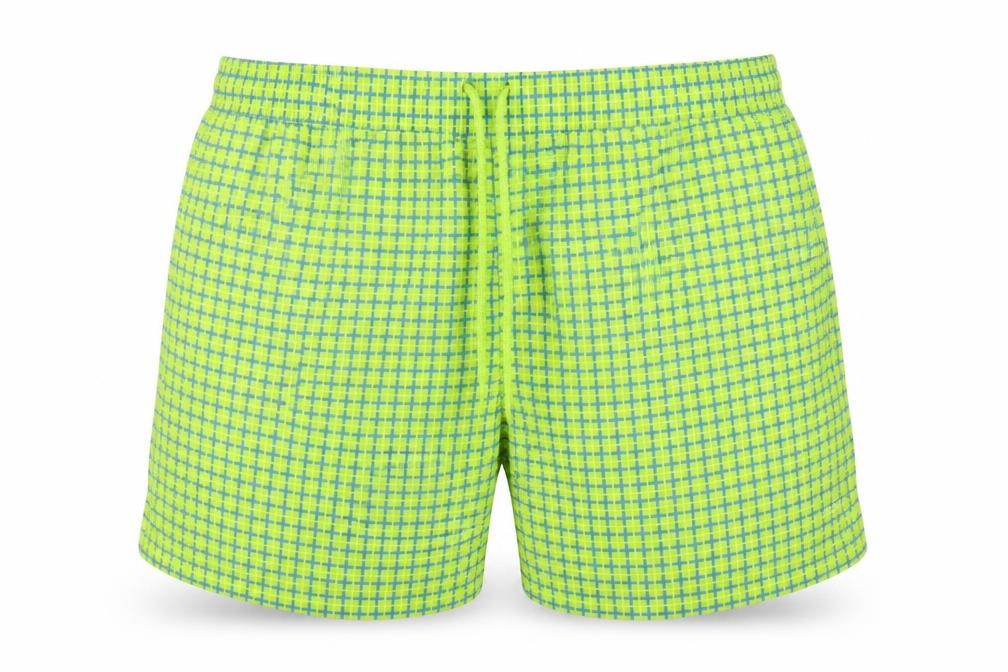 Hi-Tec Men's Green Check Swim Shorts XL Quick Dry