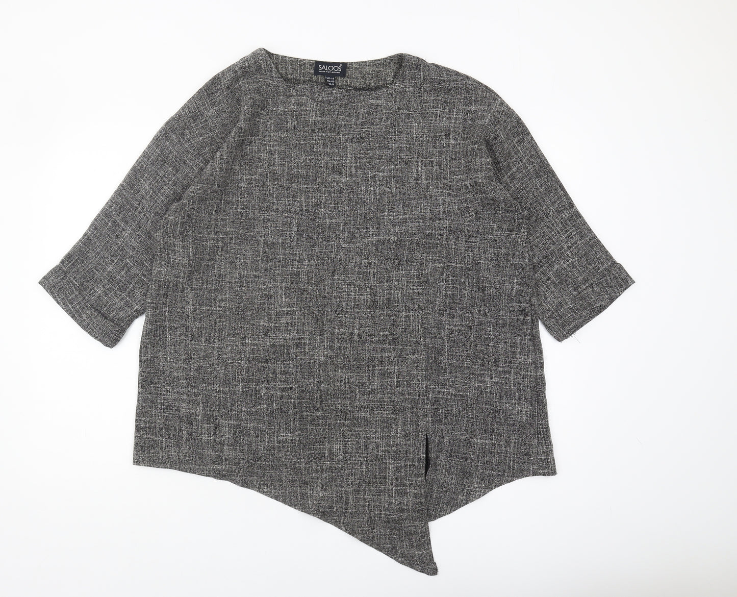 Saloos Women's Grey Tunic Blouse - Size 14, Relaxed Fit