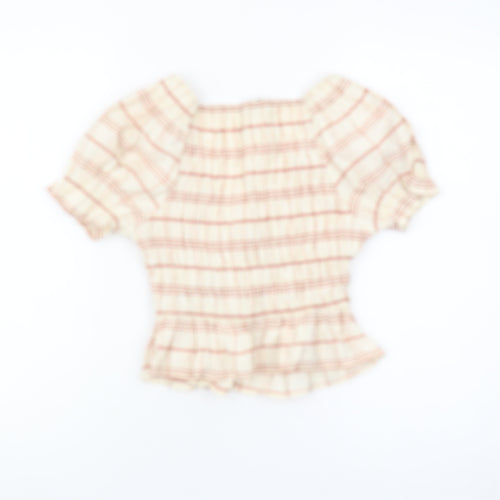 Bershka Women's Checked Cropped Blouse XS