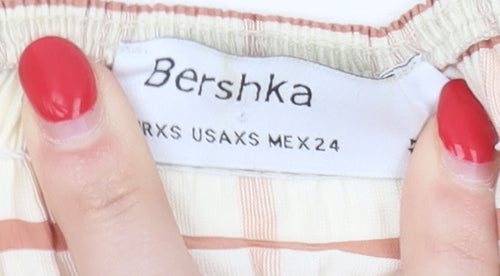 Bershka Women's Checked Cropped Blouse XS