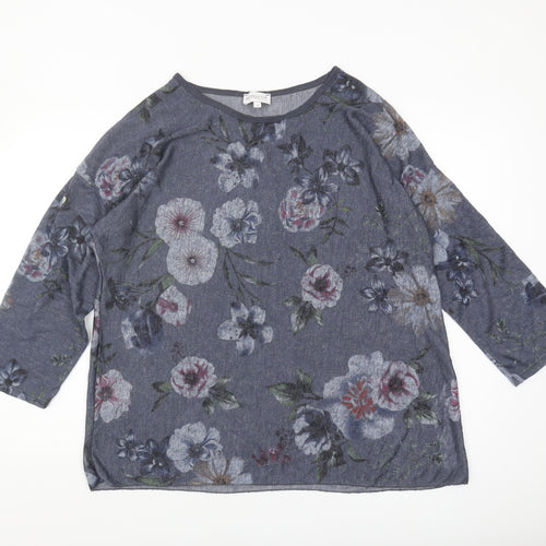 Apricot Women's Blue Floral Tunic Blouse Size M