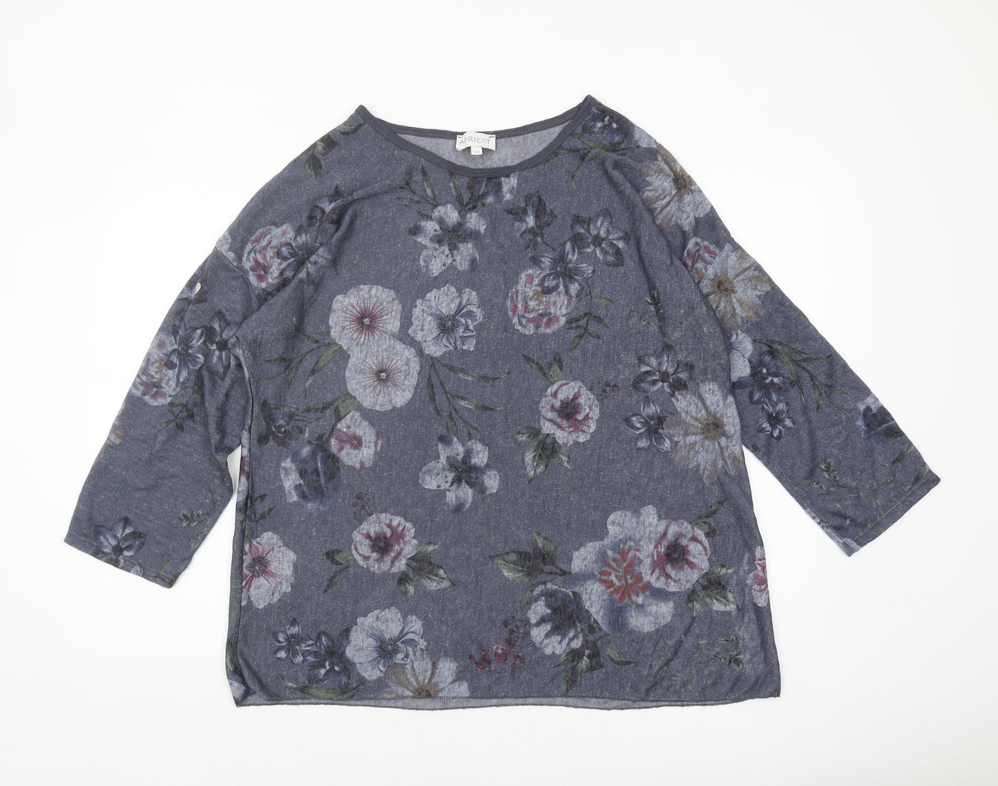 Apricot Women's Blue Floral Tunic Blouse Size M