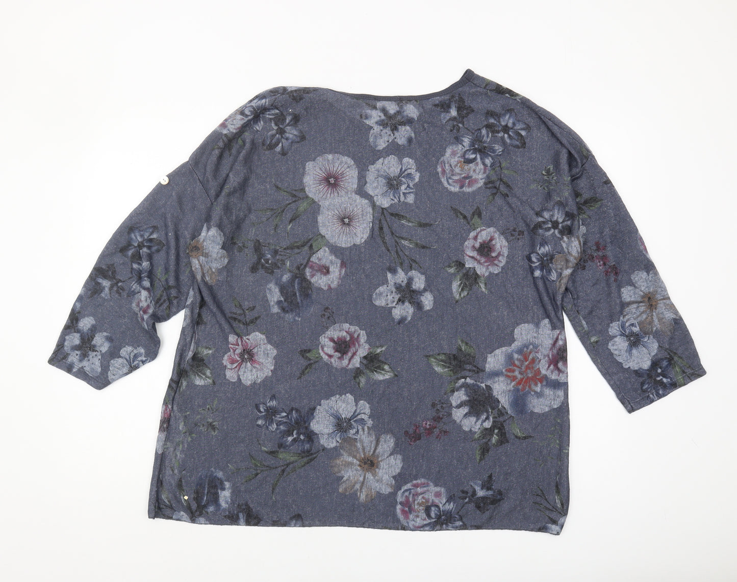 Apricot Women's Blue Floral Tunic Blouse Size M