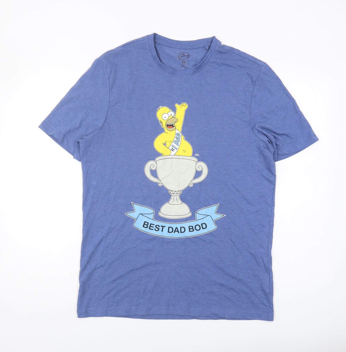 Homer Simpson Men's Blue T-Shirt M Funny Cartoon