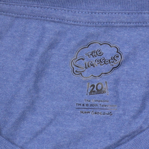 Homer Simpson Men's Blue T-Shirt M Funny Cartoon