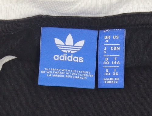 Adidas Women's Black Ringer T-Shirt Size 4