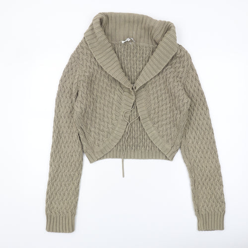 Laura Ashley Women's Beige XL Cable-Knit Cardigan