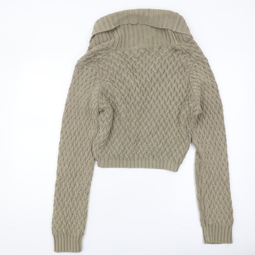 Laura Ashley Women's Beige XL Cable-Knit Cardigan