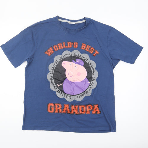 Peppa Pig Men's Blue M Funny Graphic T-Shirt
