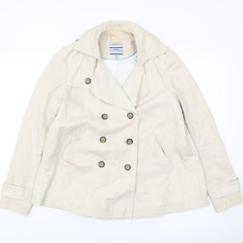 Next Women Beige Pea Coat UK Size 12 Classic