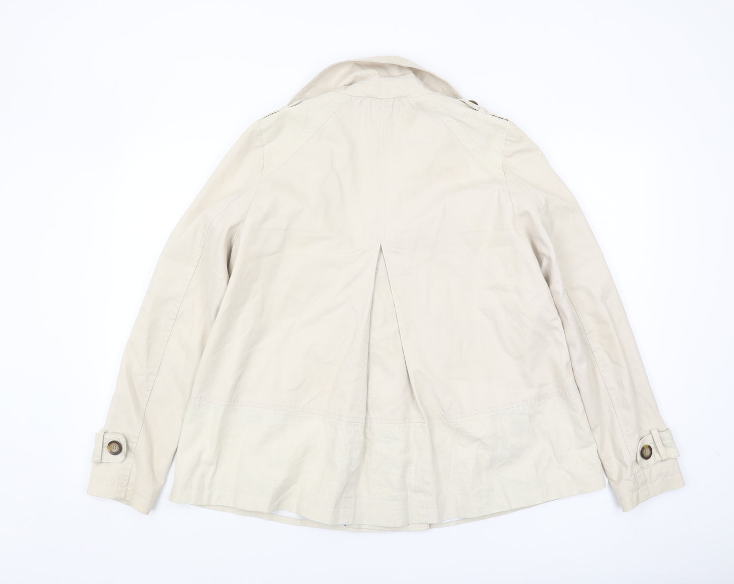 Next Women Beige Pea Coat UK Size 12 Classic