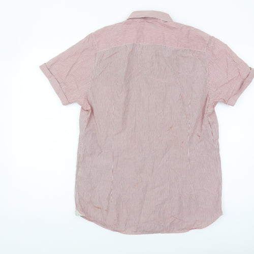 Ted Baker Men's Red Striped Shirt M - Casual Cotton Elegance