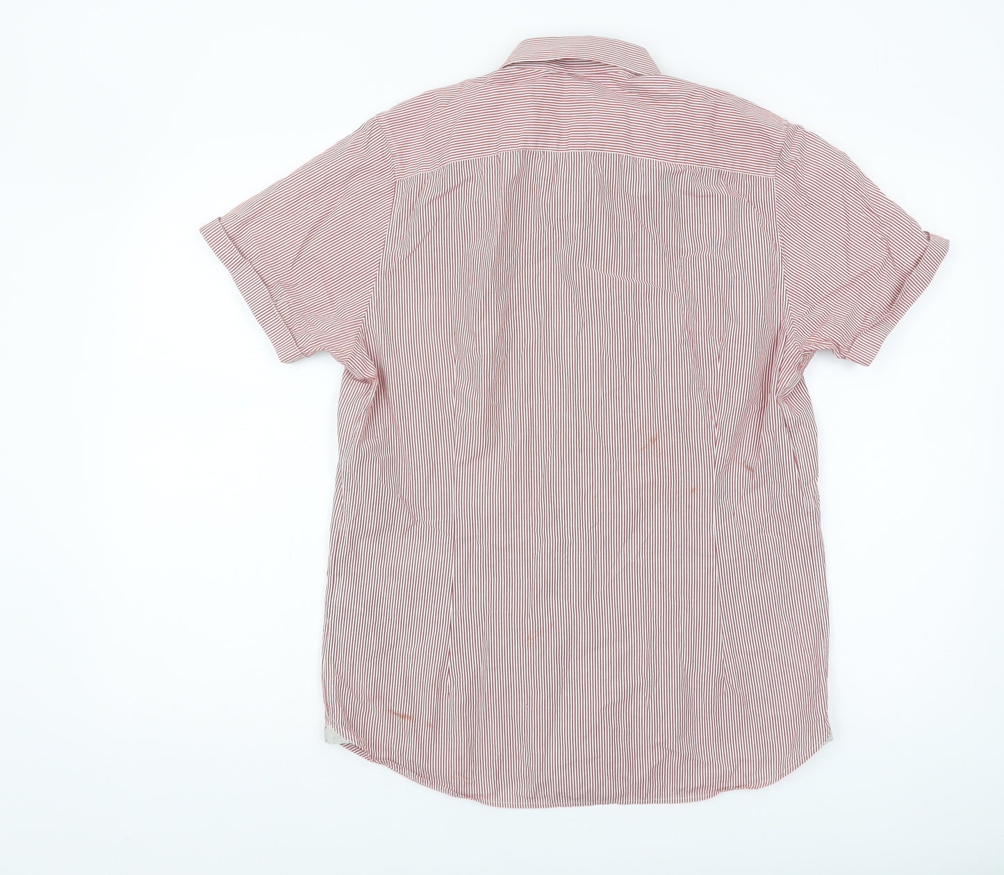 Ted Baker Men's Red Striped Shirt M - Casual Cotton Elegance
