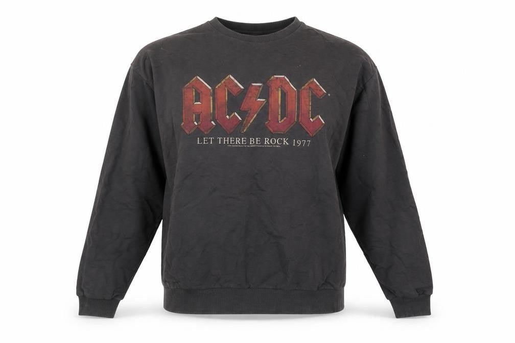 Front view of AC/DC Women's Black Pullover Sweatshirt, UK 8