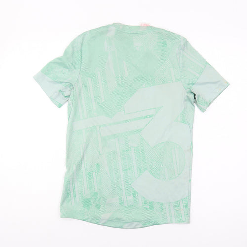 Adidas Boys Green Geometric T-Shirt - Size 11-12 Years