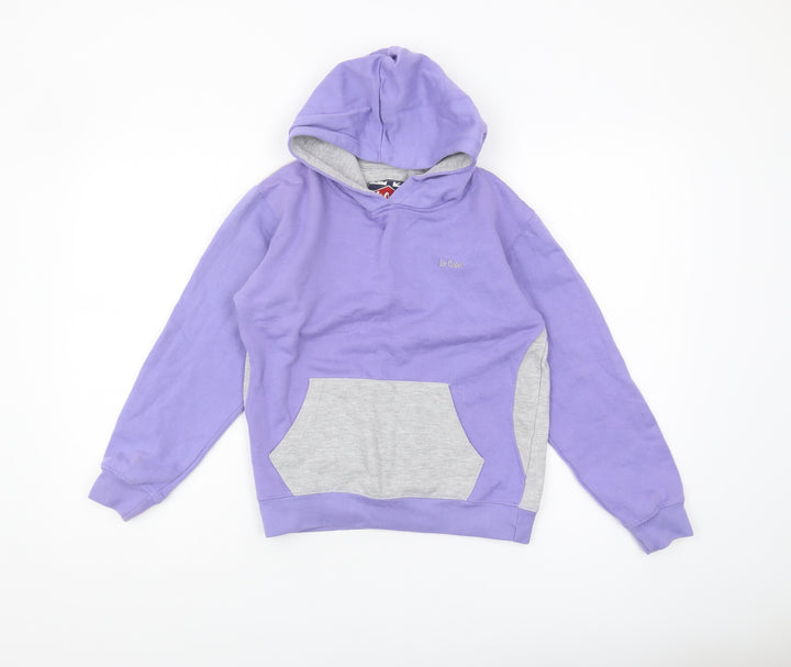 Lee Cooper Boys Purple & Grey Pullover Hoodie Size 13