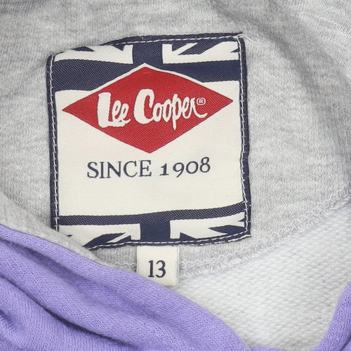Lee Cooper Boys Purple & Grey Pullover Hoodie Size 13