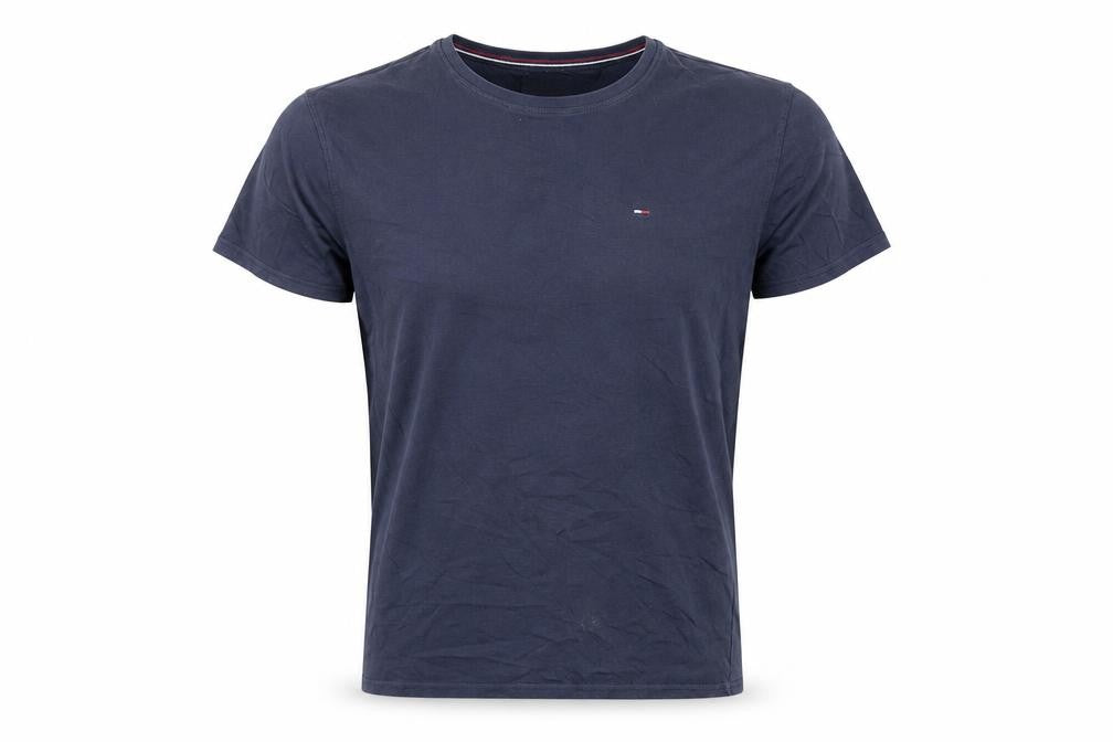 Front view of Tommy Jeans Men's Blue Crew Neck T-Shirt M
