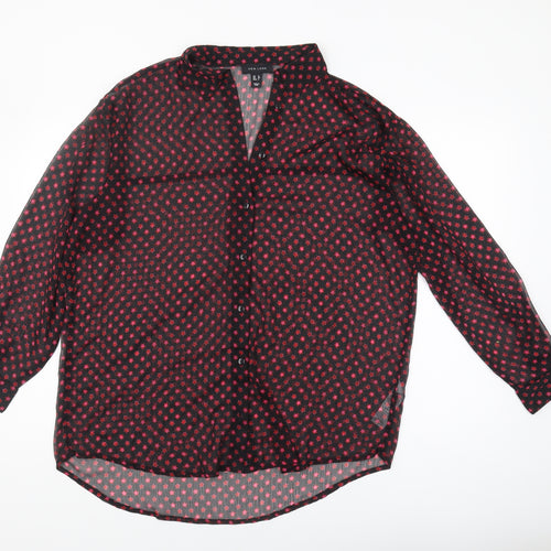 New Look Women's Black Blouse, Size 12, Collared, Casual