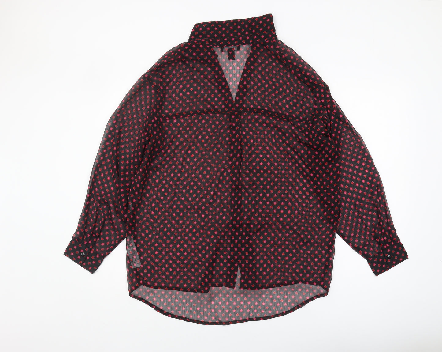 New Look Women's Black Blouse, Size 12, Collared, Casual