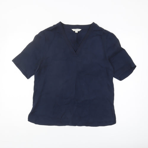 Marks and Spencer Women's Blue V-Neck Blouse Size 10