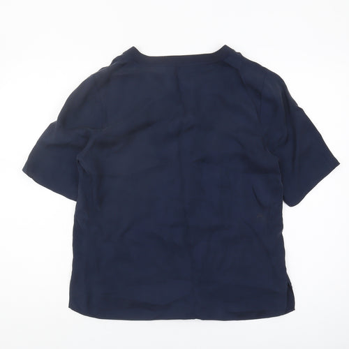 Marks and Spencer Women's Blue V-Neck Blouse Size 10