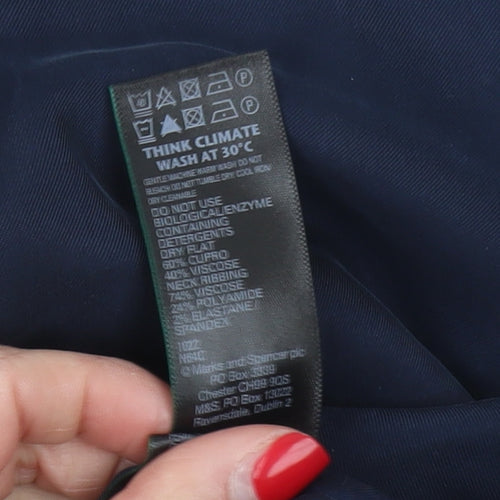 Marks and Spencer Women's Blue V-Neck Blouse Size 10