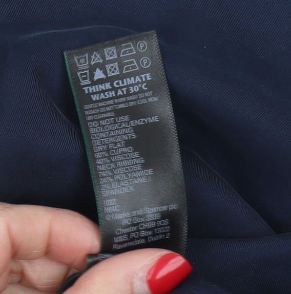 Marks and Spencer Women's Blue V-Neck Blouse Size 10