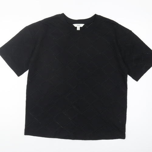 Marks and Spencer Women's Black T-Shirt Size 10