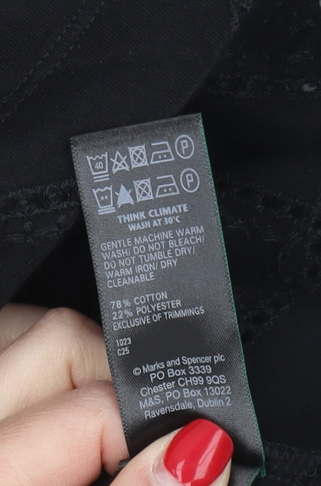 Marks and Spencer Women's Black T-Shirt Size 10